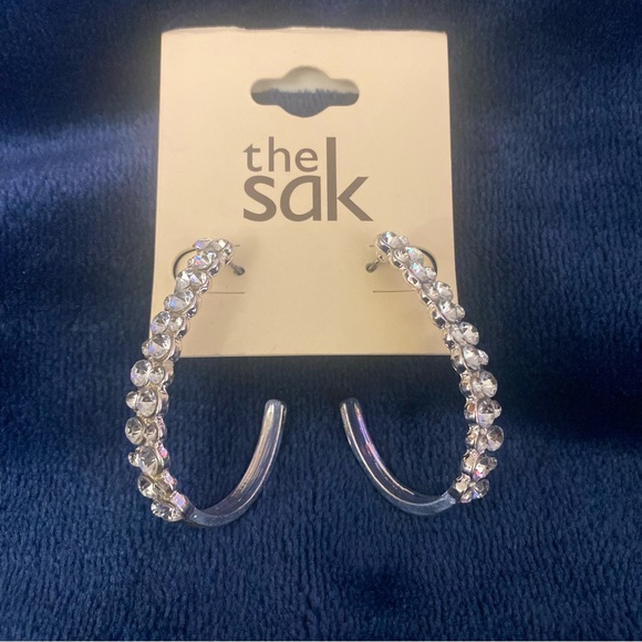 THE SAK SPARKLING C-HOOP EARRINGS NWT - Picture 2 of 6